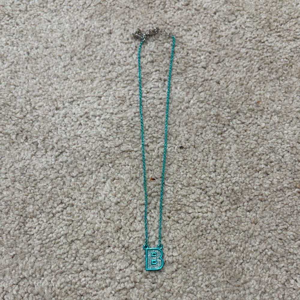 Turquoise Initial 'B' Necklace